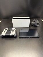 nintendo switch OLED with box and stand