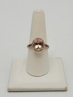  14kt Rose Gold Morganite and Diamond Ring Size 8.5