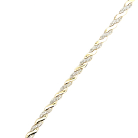 14kt Two Tone 7" 5mm 1.00ct tw Diamond Bracelet