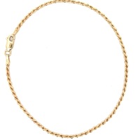 14kt Yellow Gold 9" 2mm Rope Bracelet 