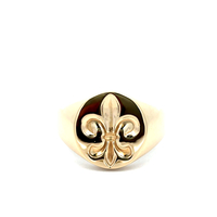 14kt Yellow Gold Fleur De Lis Signet Ring