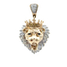 10kt Two Tone .30ct tw Diamond Royal Lion Pendant 