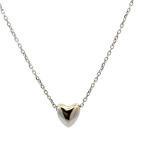 14kt White Gold Heart Chain