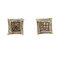 10kt Yellow Gold .30ctw Cluster Diamond Stud Earrings