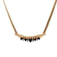 14kt Yellow Gold 16" .25ct tw Diamond & Sapphire Necklace