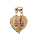14kt Yellow Gold 2 pc "Te Amo' Heart Pendant
