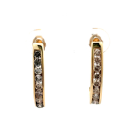 10kt Yellow Gold 1.00ct tw Diamond Half Hoop Earrings
