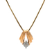 14kt Yellow Gold .10ct tw Diamond Pendant With Snake Link Chain 