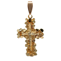 14kt Yellow Gold Nugget Cross Pendant