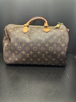 Authentic Louis Vuitton Speedy 35 Handbag Monogram Brown
