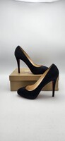 Christian Louboutin Declic 120 Black Suede Heels US Women's Size 8