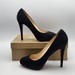 Christian Louboutin Declic 120 Black Suede Heels US Women's Size 8