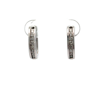 14kt White Gold .15ct tw Diamond Huggie Hoop Earrings