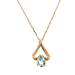 14kt Yellow Gold Diamond & Aquamarine Pendant With Chain 