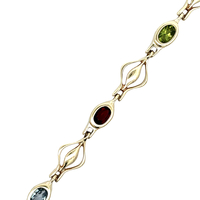 14kt Yellow Gold 7.5'' 5mm Multi Color Stone Bracelet