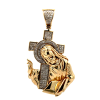 10kt Yellow Gold Diamond Jesus Cross Pendant