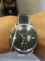 Vintage Mido Ocean Star Black Dial W/ Black Stretch Band