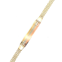 14kt Tri-Color 7.25" 8mm Name Plate Bracelet 