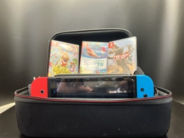 Nintendo Switch Red Blue Console HAC-001 w/ Joy Con + Dock + Charger 