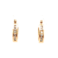 14kt Yellow Gold .25ct tw Diamond Hoop Earrings