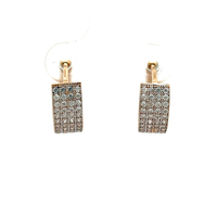 14kt Yellow Gold CZ Huggie Hoop Earrings