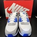 NIKE AIR MAX 90 WHITE/GRAY/BLACK/HYPER ROYAL BLUE RUNNING DM0029-112 size 13