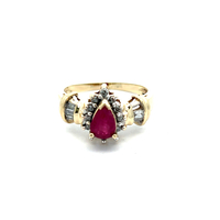 10kt Yellow Gold .20ct tw Diamond & Ruby Ring