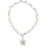14kt White Gold 7" .10ct tw Diamond Star Charm Bracelet
