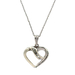 10kt White Gold Diamond Heart Pendant With Chain
