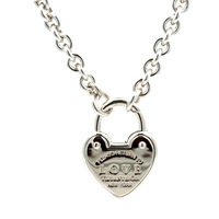 Tiffany & Co .925 Love Lock Heart Charm 18" Necklace 