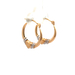 14kt Two Tone Heart Hoop Earrings
