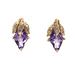 14kt Yellow Gold .15ct tw Diamond & Amethyst Earrings