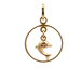 14kt Yellow Gold Dangling Dolphin Pendant