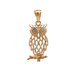 14kt Two Tone Owl Pendant 