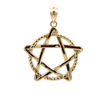 14kt Yellow Gold Pentagram Intertwined In Rope Pendant