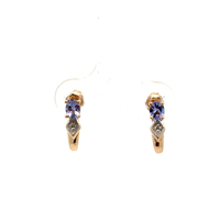 14kt Yellow Gold Diamond & Tanzanite Earrings