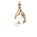 14kt Yellow Gold Diamond & Pearl Pendant 