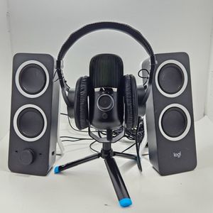 Logitech Specker Sony Headphones, JLAB Microphone 