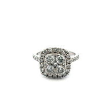 14kt White Gold 1.50ct tw Diamond Cluster Ring