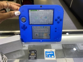 Nintendo 2DS Electric Blue W/ 3DS "The Smurfs" Game