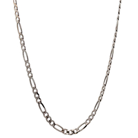 14kt White Gold 24" 4mm Figaro Link Chain  