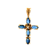 Sterling Silver Gold Plated CZ Cross Pendant 