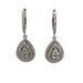 14kt White Gold 1.00ct tw Diamond Cluster Dangling Earrings