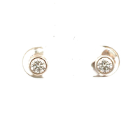Pandora .50ct tw Lab-grown Diamond Bezel Stud Earrings 