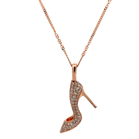 14kt Rose Gold .35ct tw Diamond Heel Pendant With Chain 