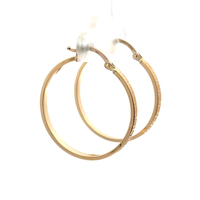14kt Yellow Gold Greek Key Hoop Earrings