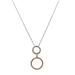 14kt Two Tone .20ct tw Diamond Circle Pendant With Chain 