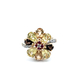 10kt Yellow Gold Diamond & Multi-Color Stone Flower Ring