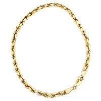 14kt Yellow Gold 8" 4mm Rope Bracelet 