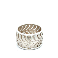 Tiffany & Co. Silver Paloma Picasso Villa Palm Leaf Wide Ring 